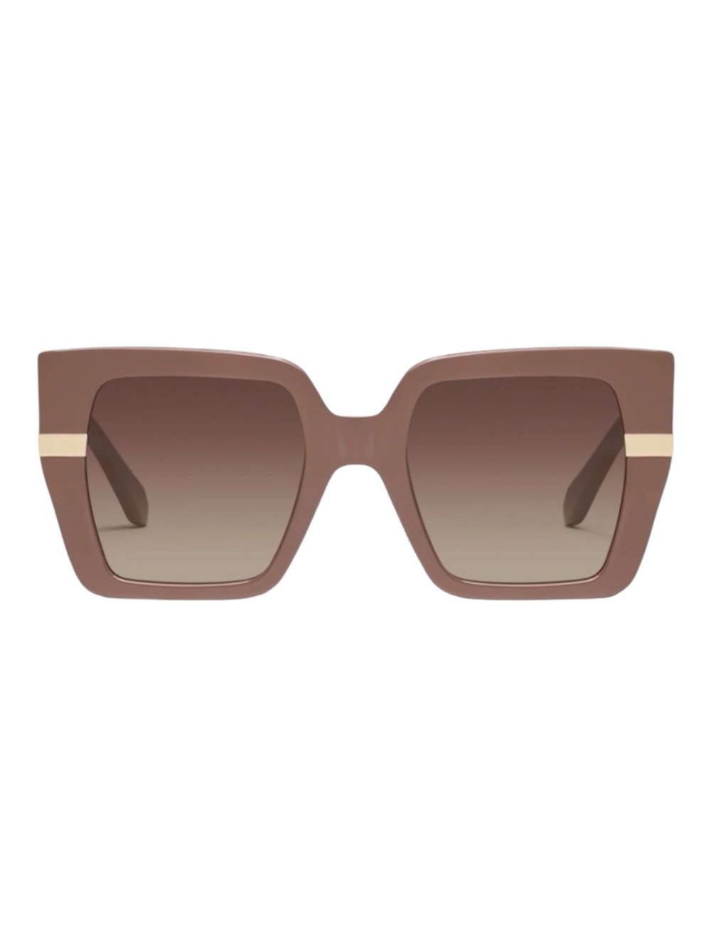 Quay Notorious Brown Gradient Square Sunglasses Doe Frame / Brown Lens New